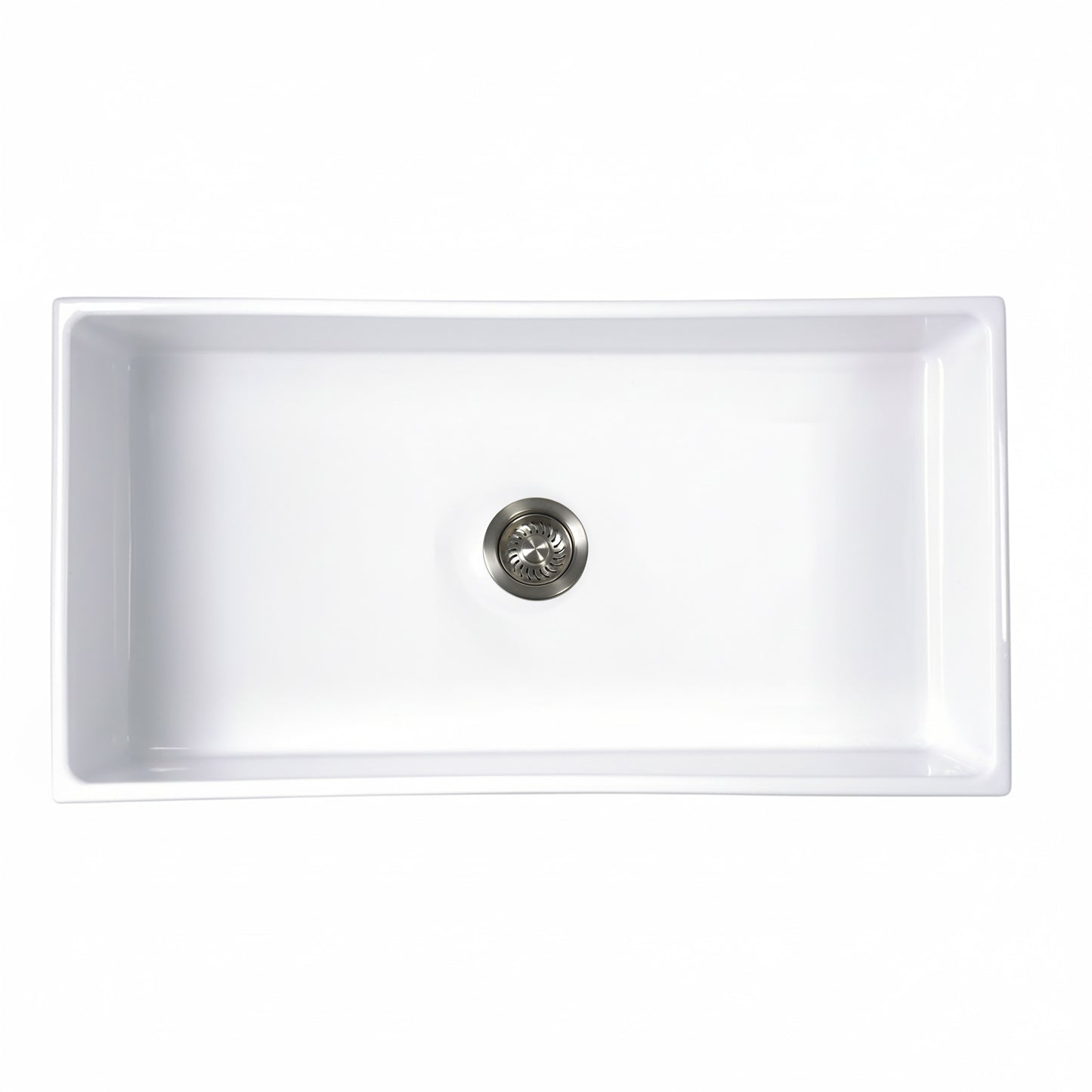 Nantucket T-FCFSRD36 36-inch white fireclay farmhouse sink, view 4