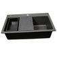 Nantucket PR3322PS-BL black granite workstation sink, view 5