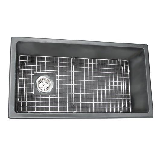 Nantucket FCFS3320CA-W fireclay sink, view 2