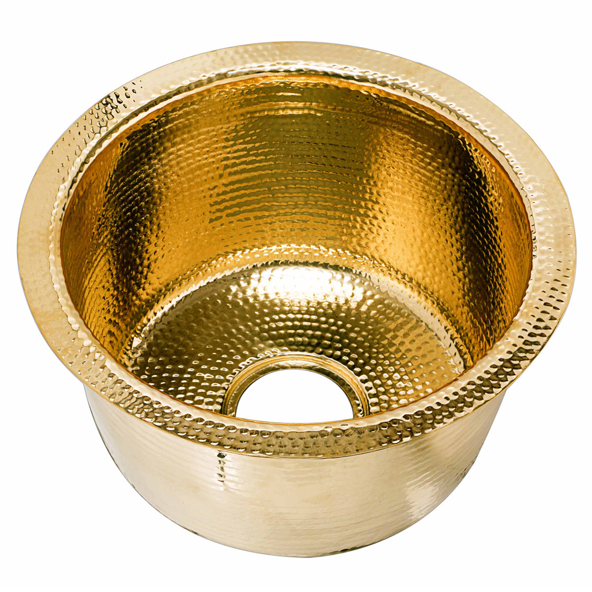 Nantucket RS15-UB round hammered brass bar sink, view 2