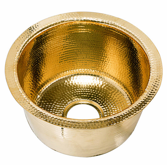 Nantucket RS15-UB round hammered brass bar sink, view 2