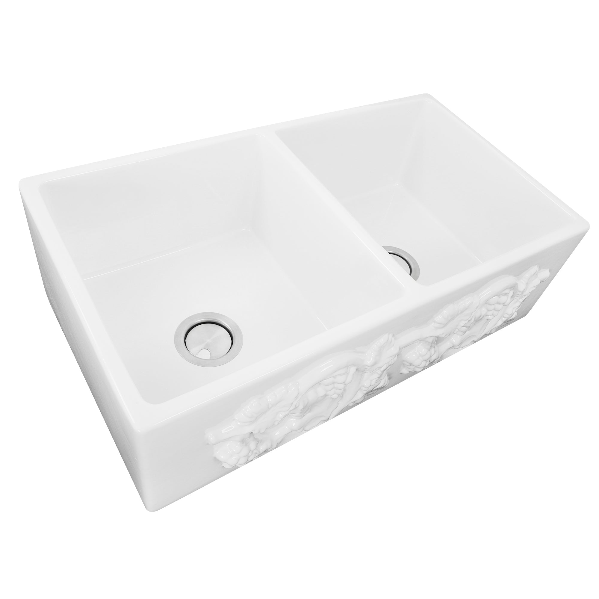 Nantucket FCFS3318D-Grapes fireclay sink, view 2