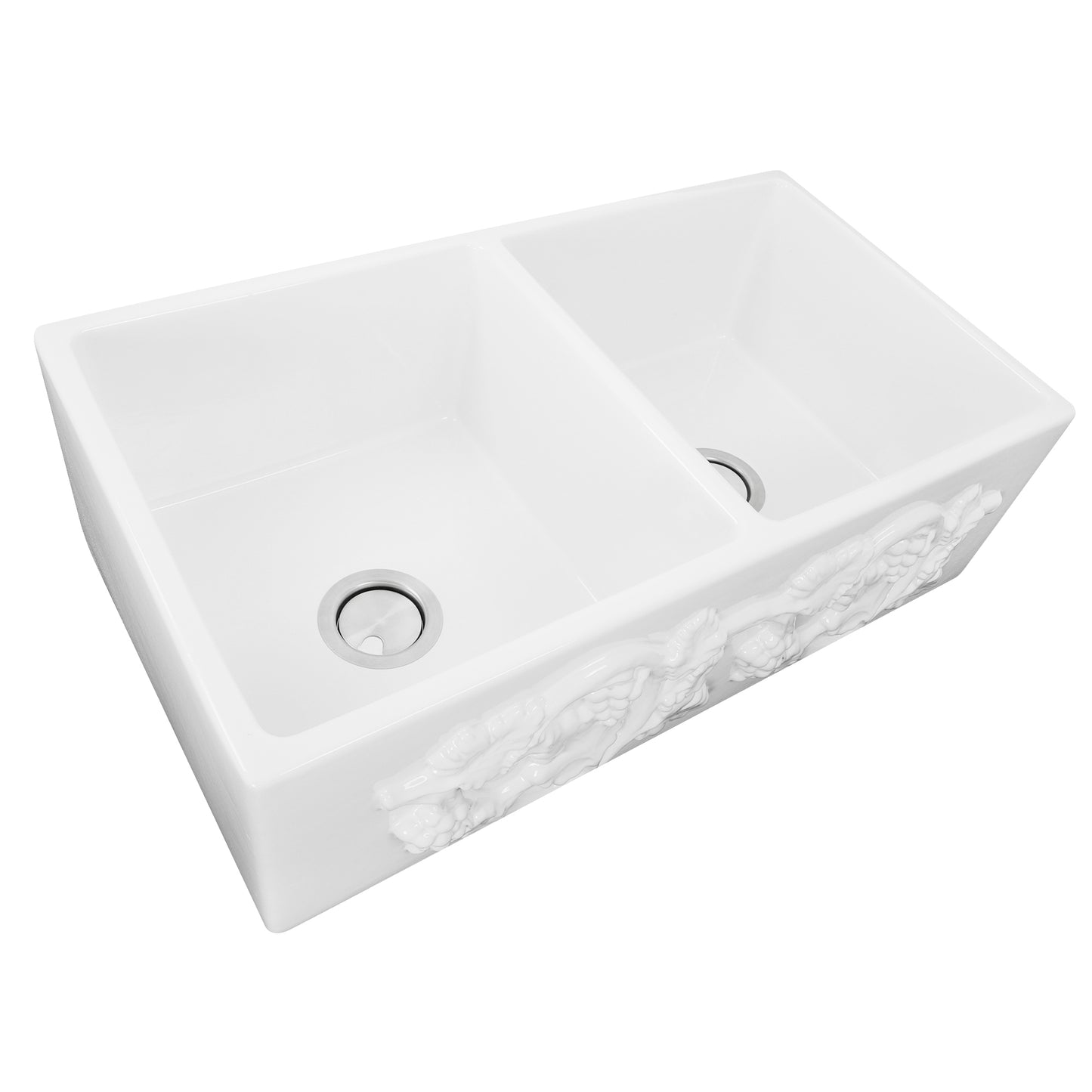 Nantucket FCFS3318D-Grapes fireclay sink, view 2