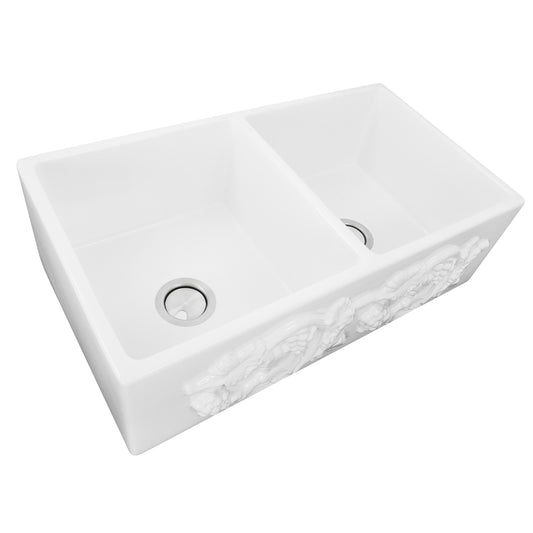 Nantucket FCFS3318D-Grapes fireclay sink, view 2