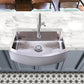 Nantucket FSSH3322 hammered stainless farmhouse sink, view 8