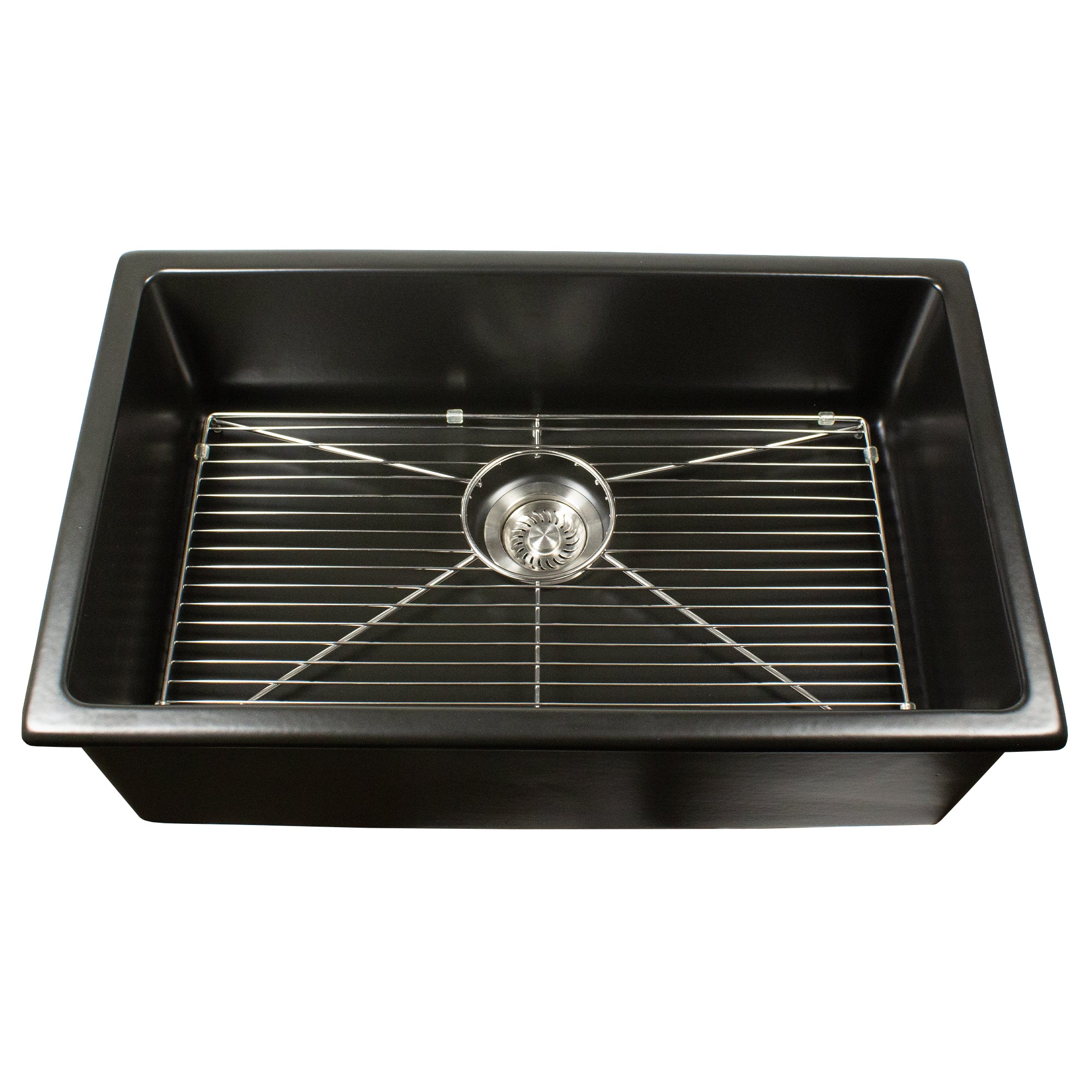 Nantucket Orleans3018-MB matte black fireclay sink, view 5