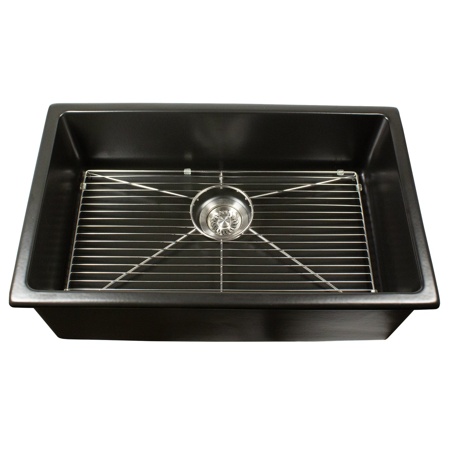 Nantucket Orleans3018-MB matte black fireclay sink, view 5