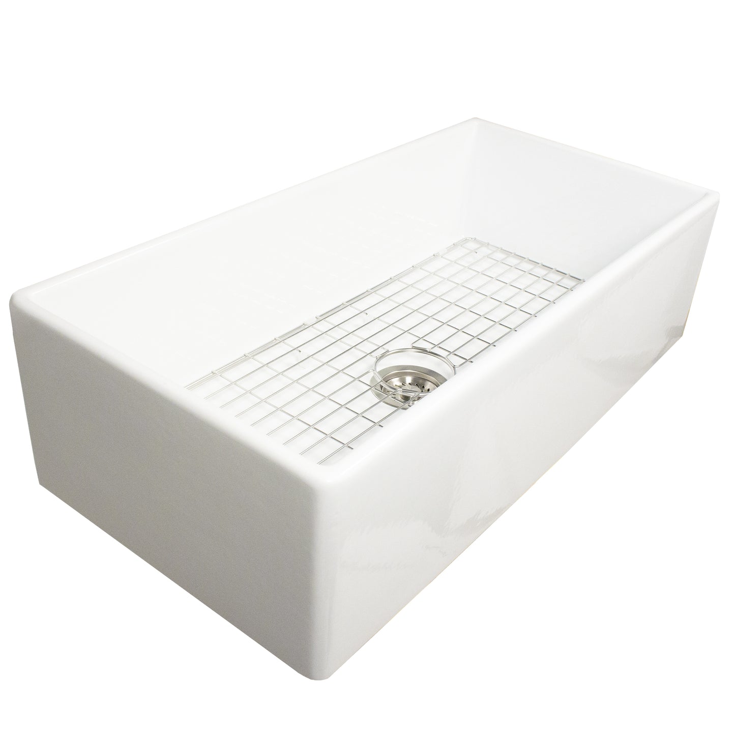 Nantucket T-FCFSRD36 36-inch white fireclay farmhouse sink, view 2