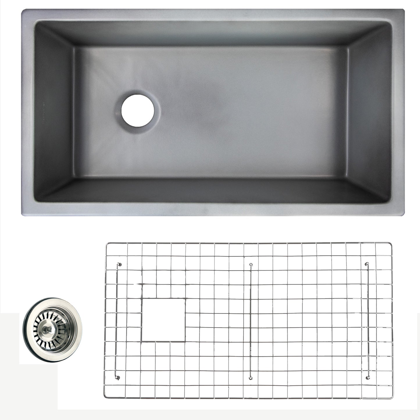 Nantucket FCFS3320CA-W fireclay sink, view 9