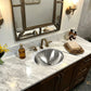 Nantucket OVS2017 hammered stainless oval bathroom sink, view 2