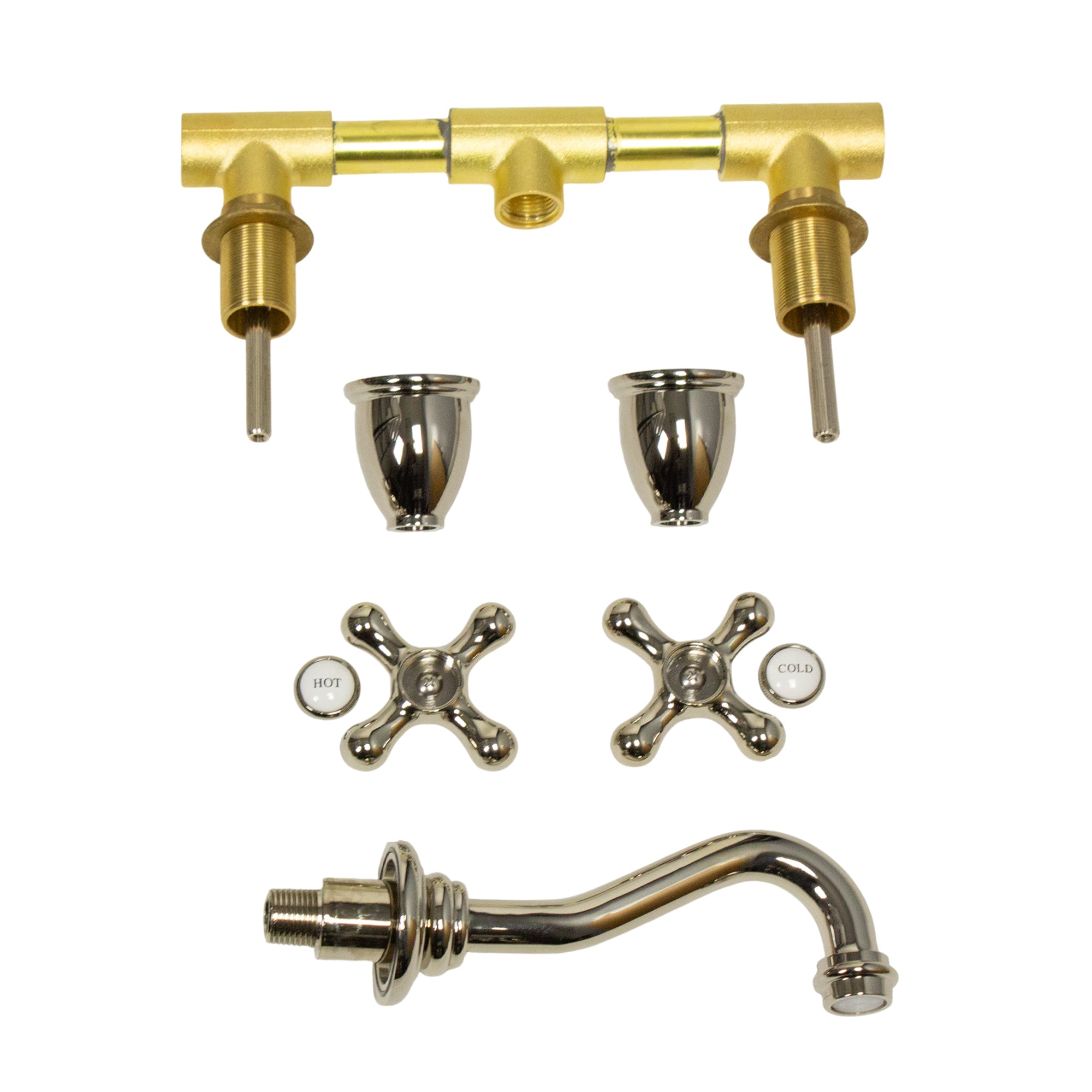 Nantucket Victorian bathroom faucet, polished nickel, view 5