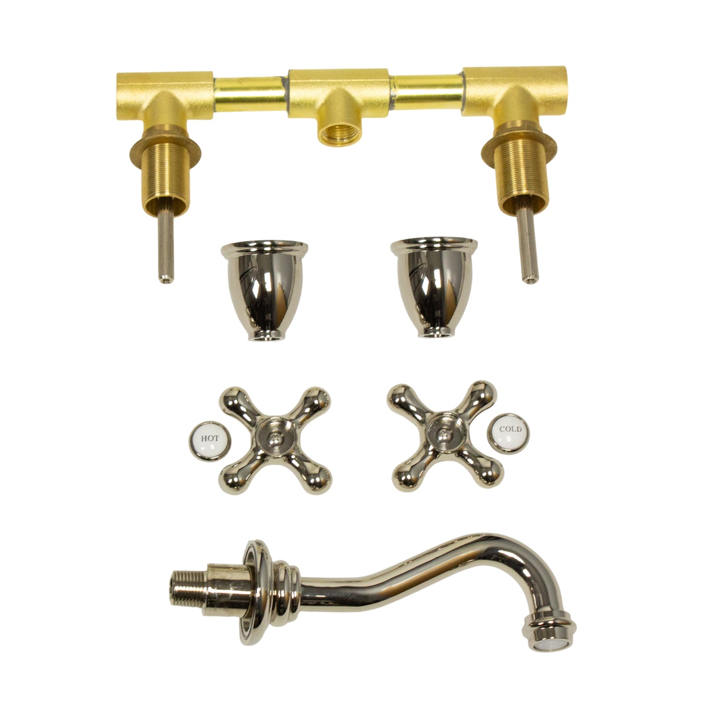 Nantucket Victorian bathroom faucet, polished nickel, view 5