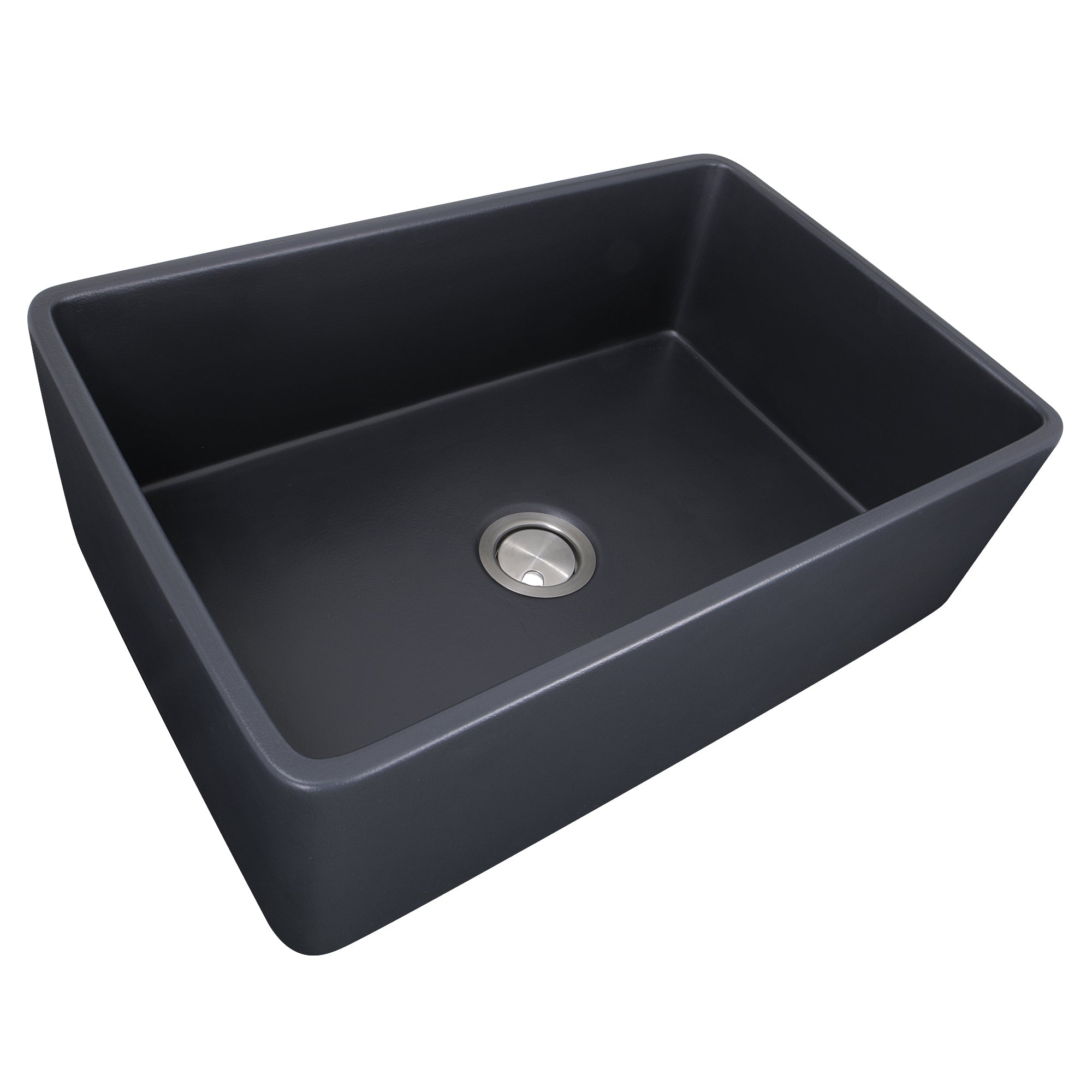 Nantucket FCFS3020S-MatteBlack matte black reversible fireclay farmhouse sink