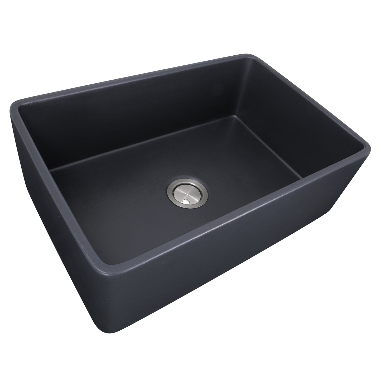 Nantucket FCFS3020S-MatteBlack matte black reversible fireclay farmhouse sink