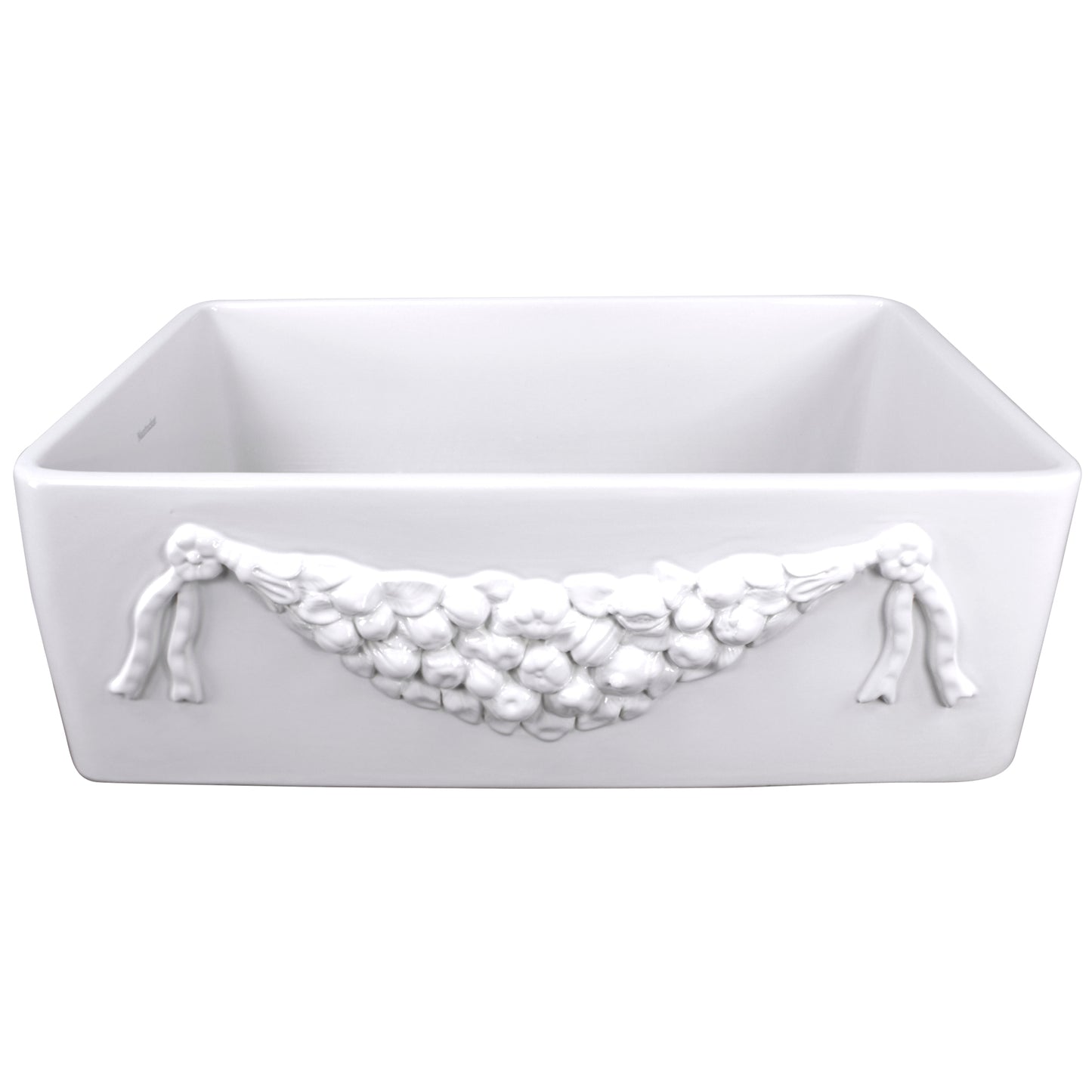 Nantucket Garland-30W Italian fireclay farmhouse sink with garland apron