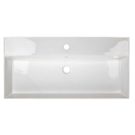 Nantucket 28" Fireclay Wallmount/Console Mount Bathroom Sink Newport Collection - NS-NPCS36W from above view.