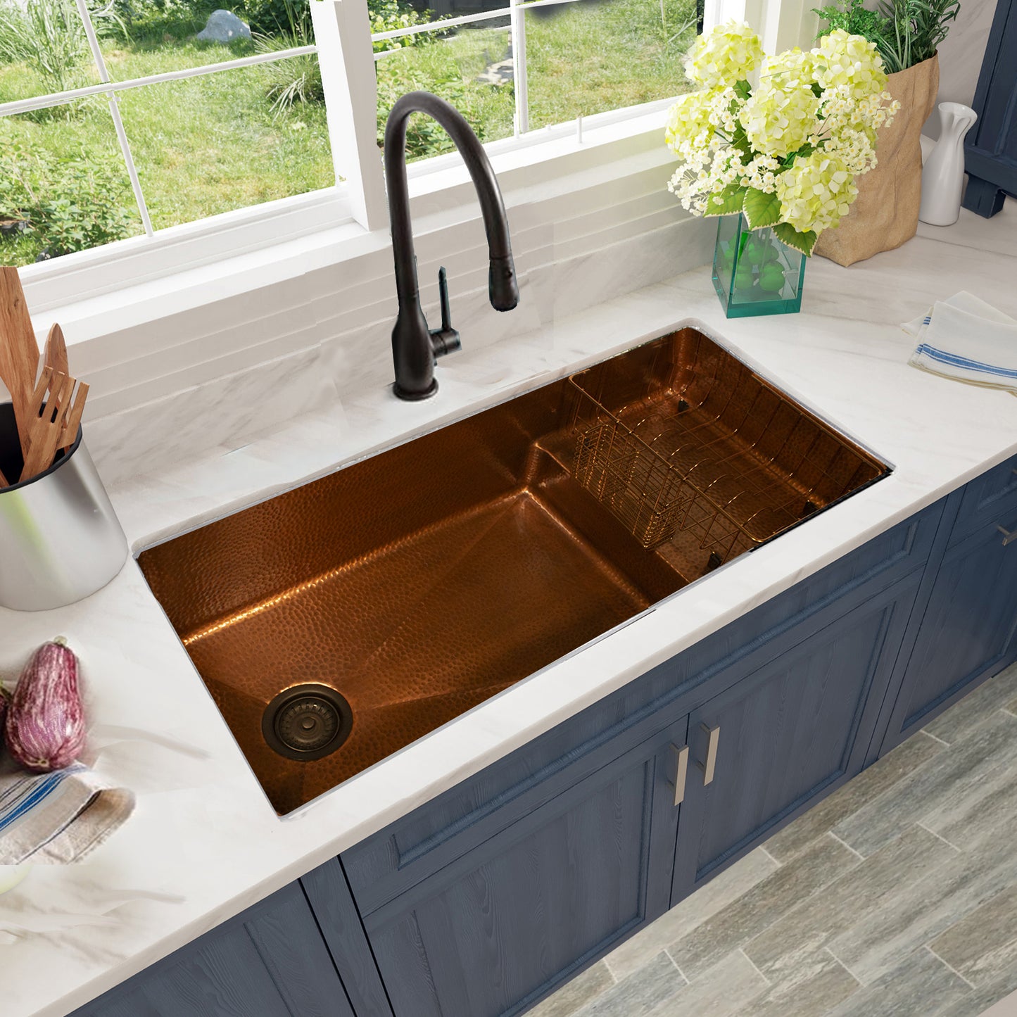 Nantucket STEPPE3918-HC copper sink, view 4