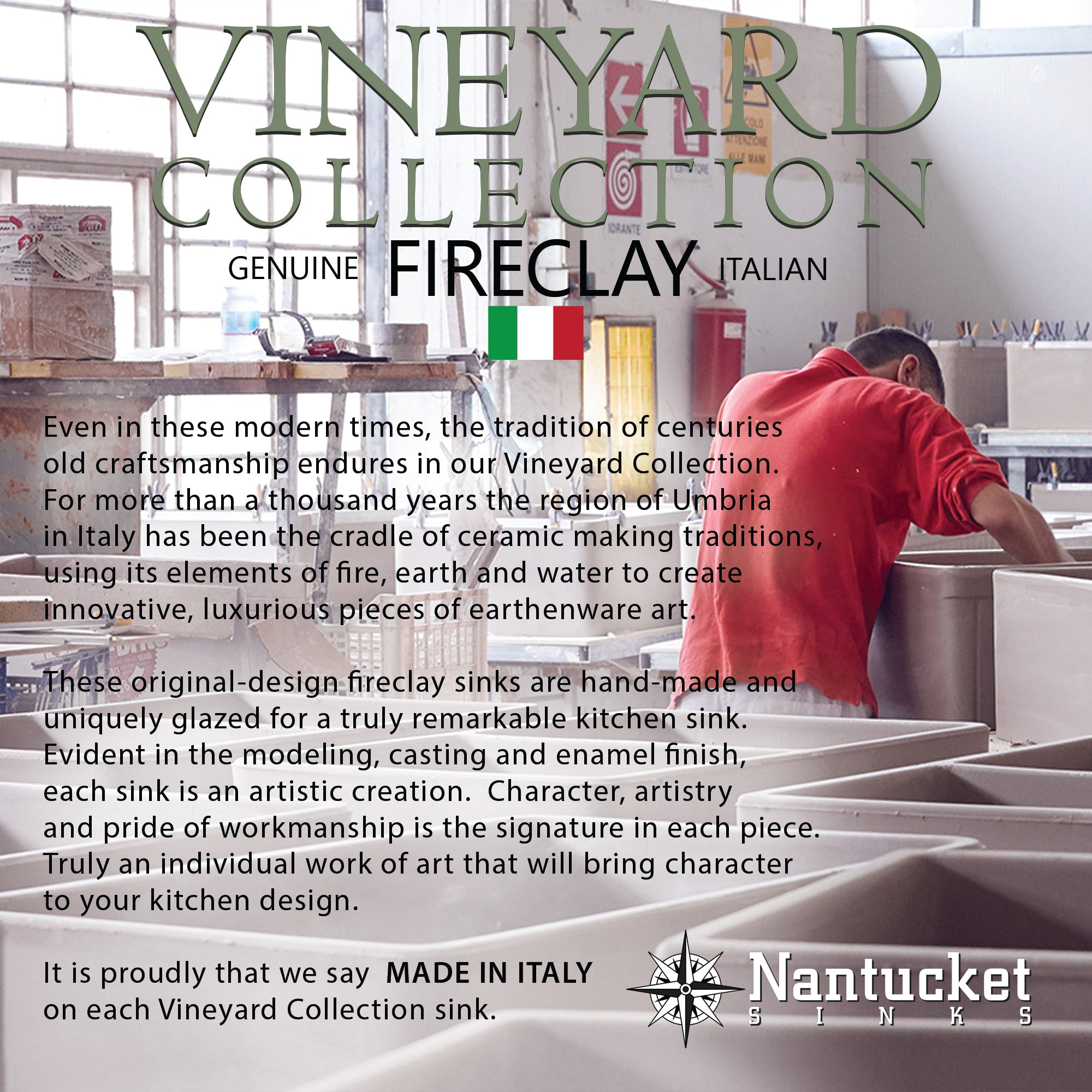 Nantucket Vineyard Collection fireclay detail