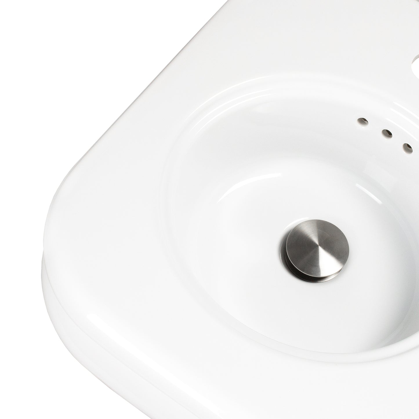 Nantucket NS-VCDMCD165-WW Victorian fireclay bathroom sink, view 4