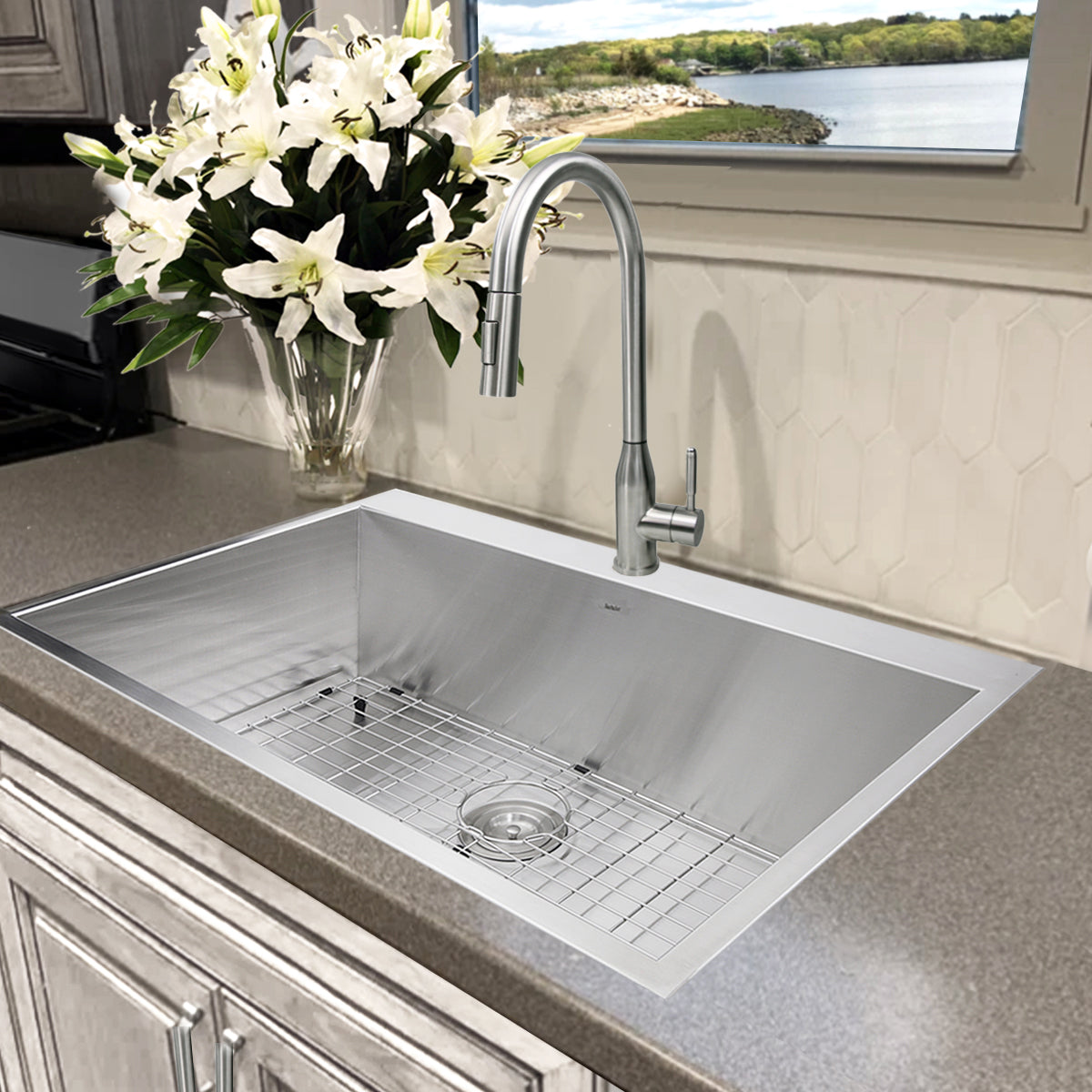 Nantucket ZR3322-S-16 drop-in stainless steel kitchen sink, view 11