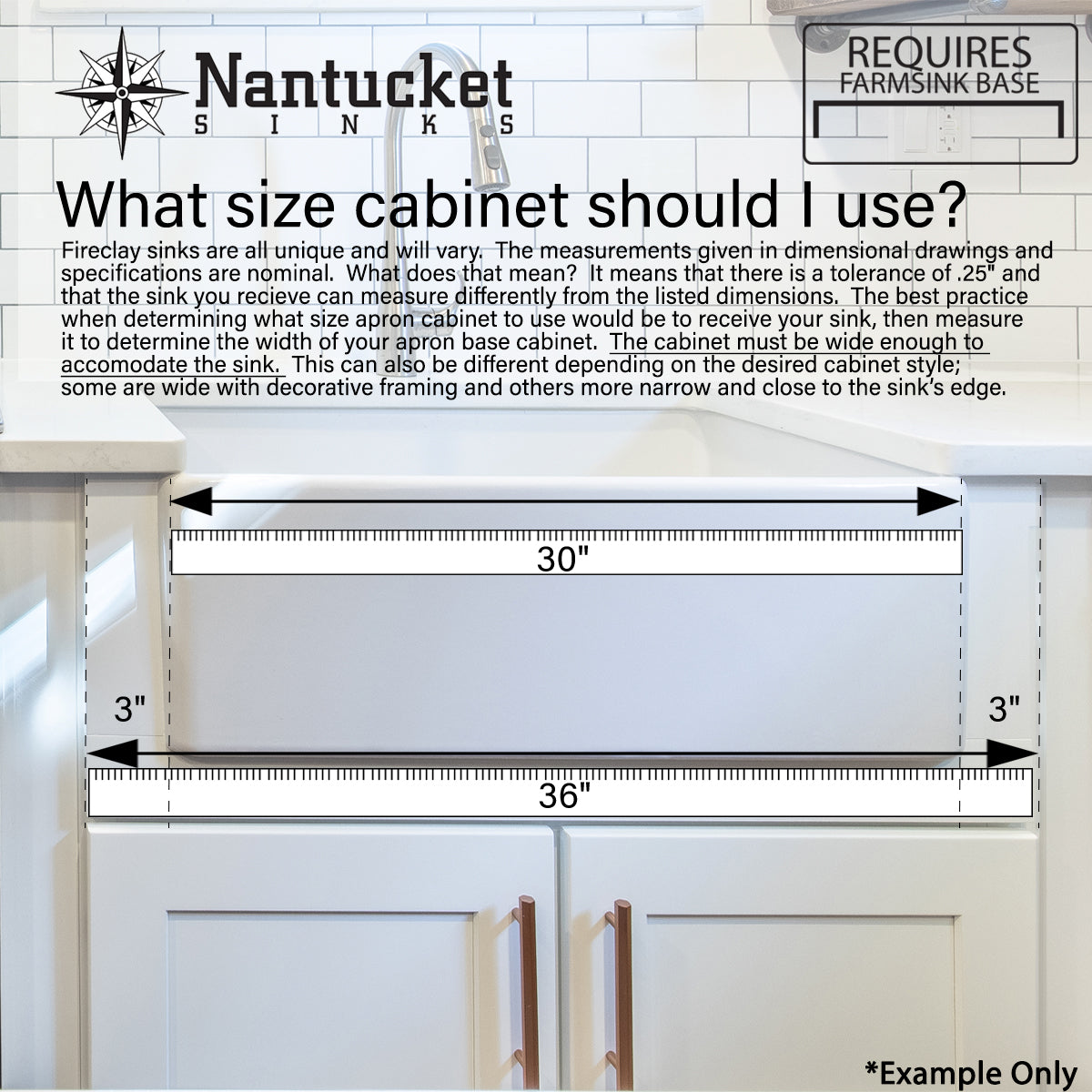 Nantucket T-FCFS20 fireclay sink, view 6
