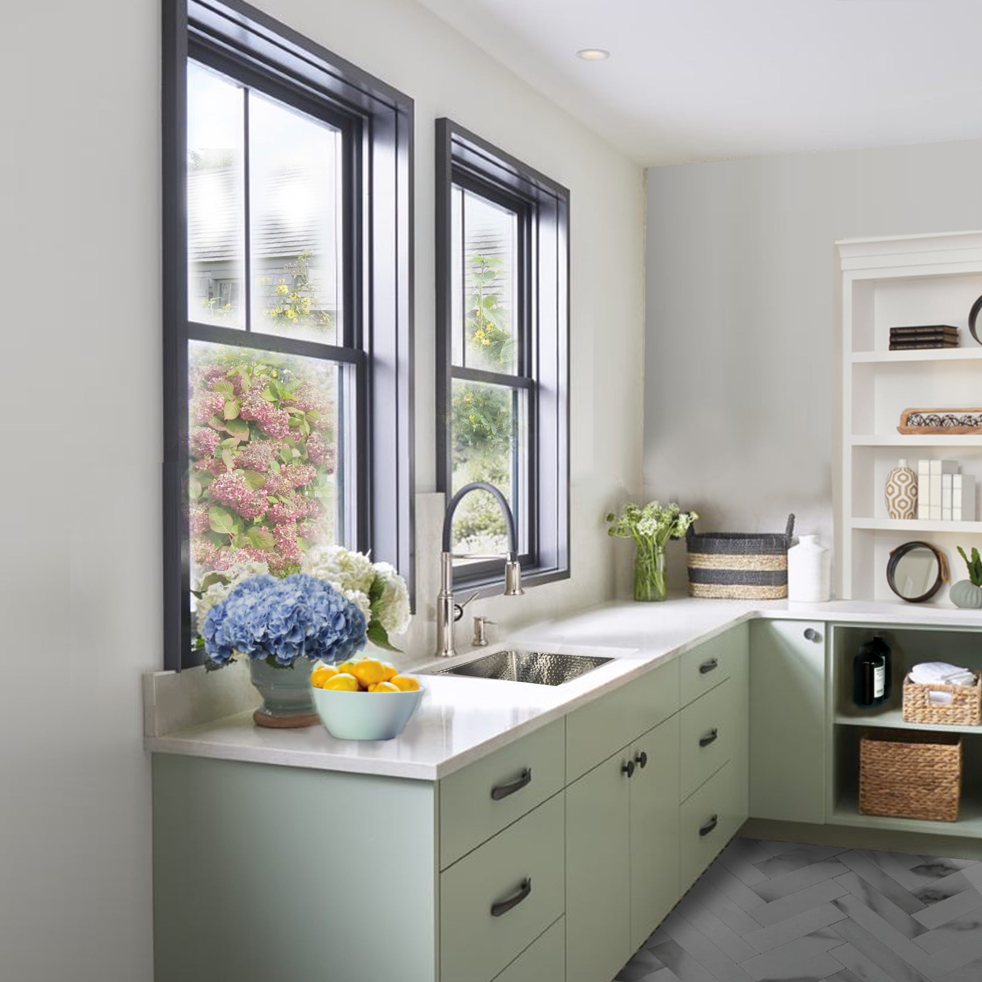Nantucket KSSH2318-9 hammered stainless sink, view 6