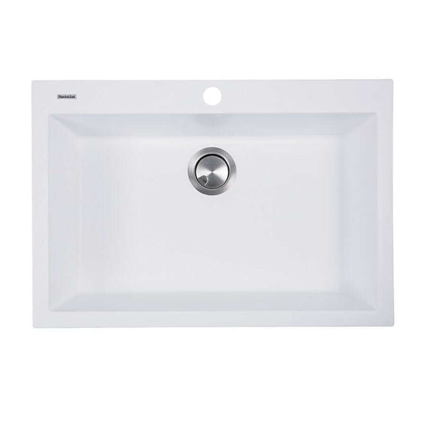 Nantucket 27 Single Bowl Dualmount Granite Composite Kitchen Sink - PR2720-DM-W