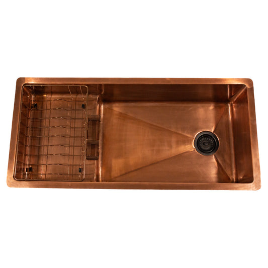 Nantucket STEPPE3918-SMC smooth copper workstation kitchen sink