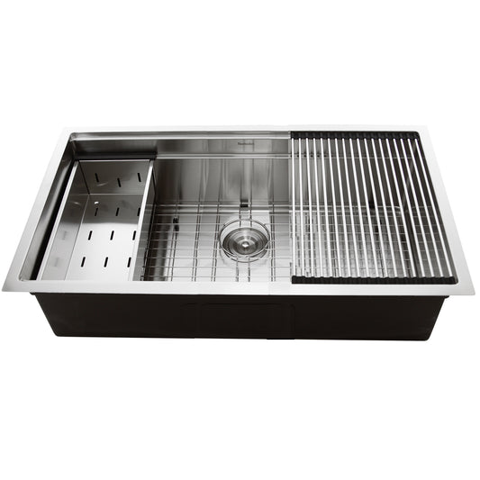 Nantucket SR-PS-3620-16 36-inch stainless prep station sink