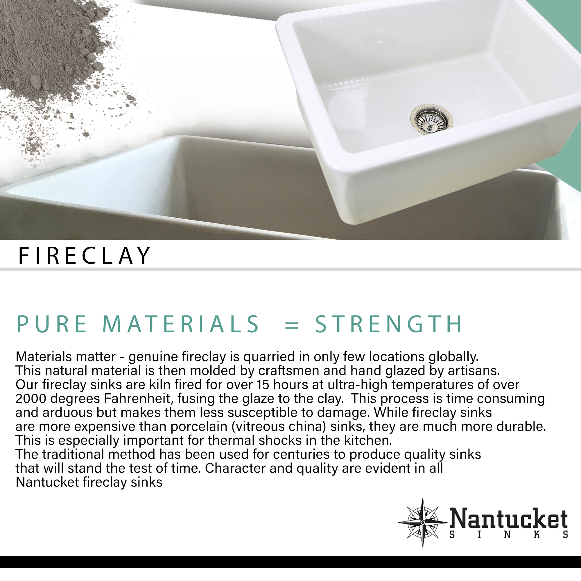 Nantucket Vineyard Collection fireclay detail, view 2