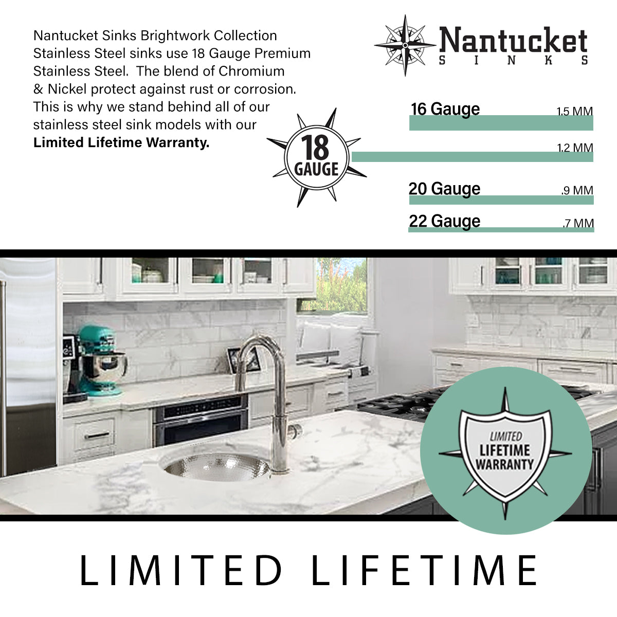 Nantucket RES2014-MF bar sink, view 12