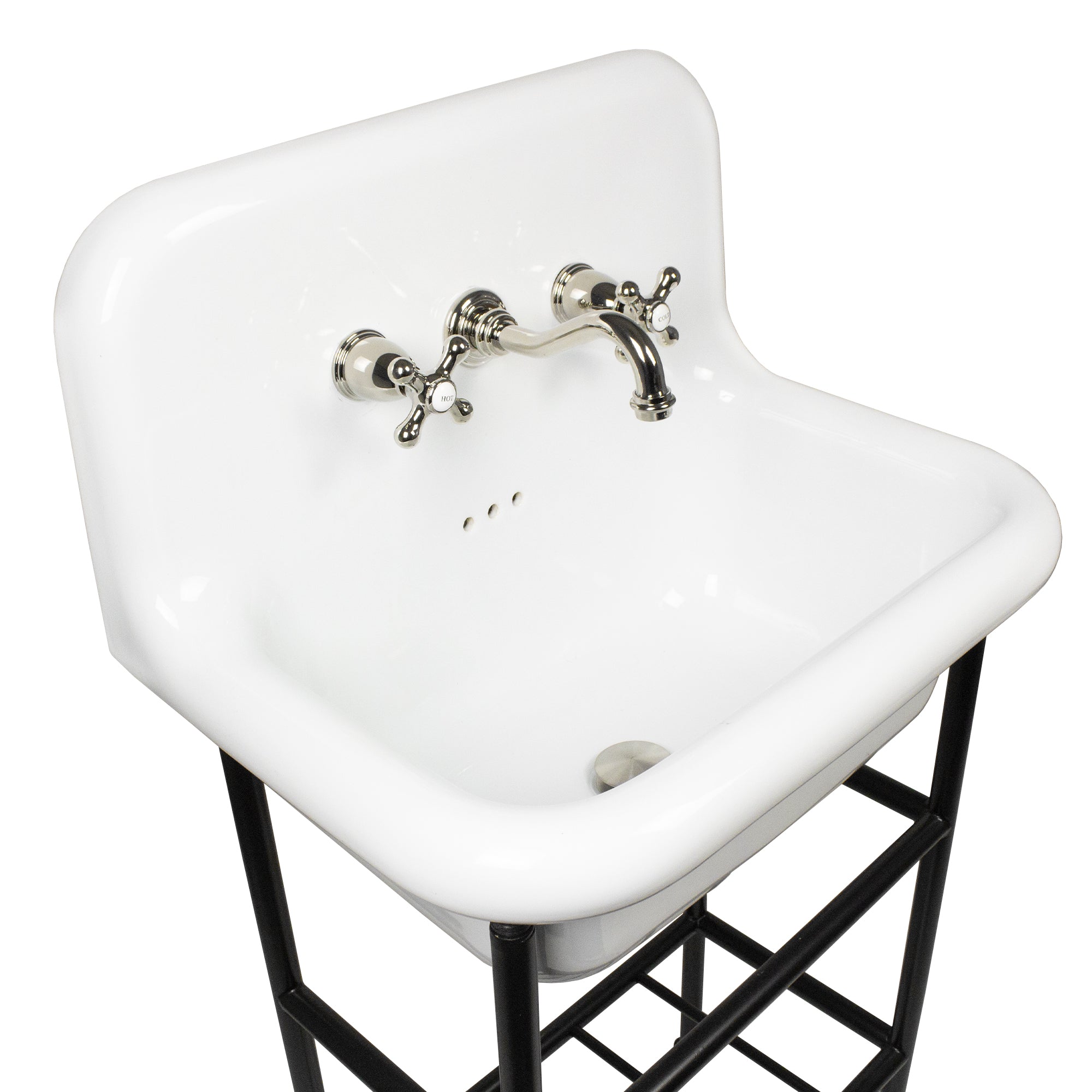 Nantucket Victorian bathroom faucet, polished nickel, view 2