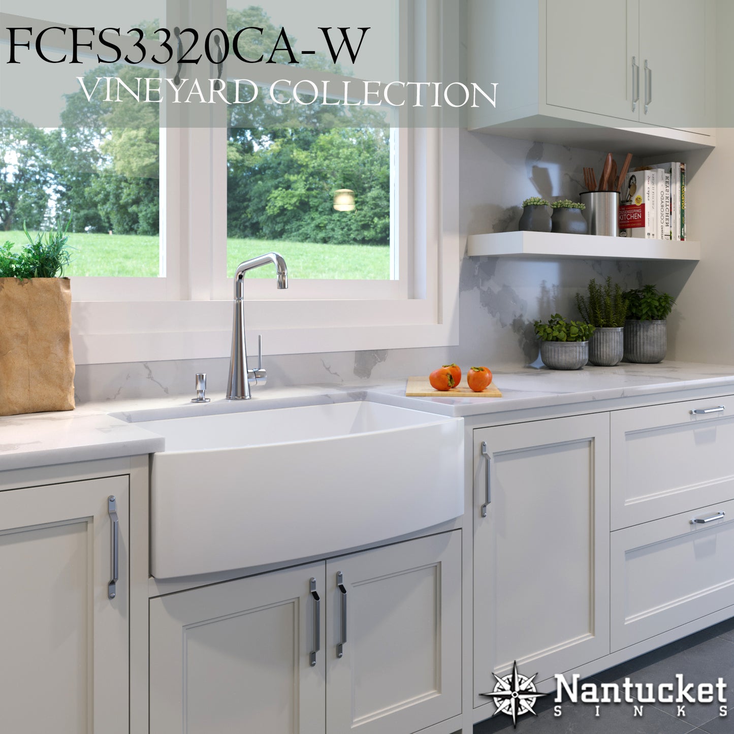 Nantucket Wellfleet-3419MatteBlack fireclay sink, view 5