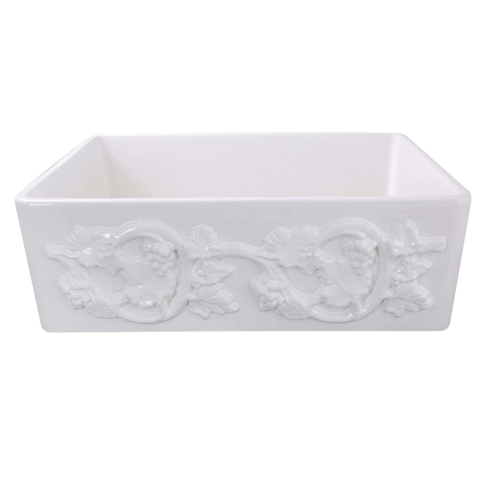Nantucket FCFS3320S-Grapes fireclay sink, view 2
