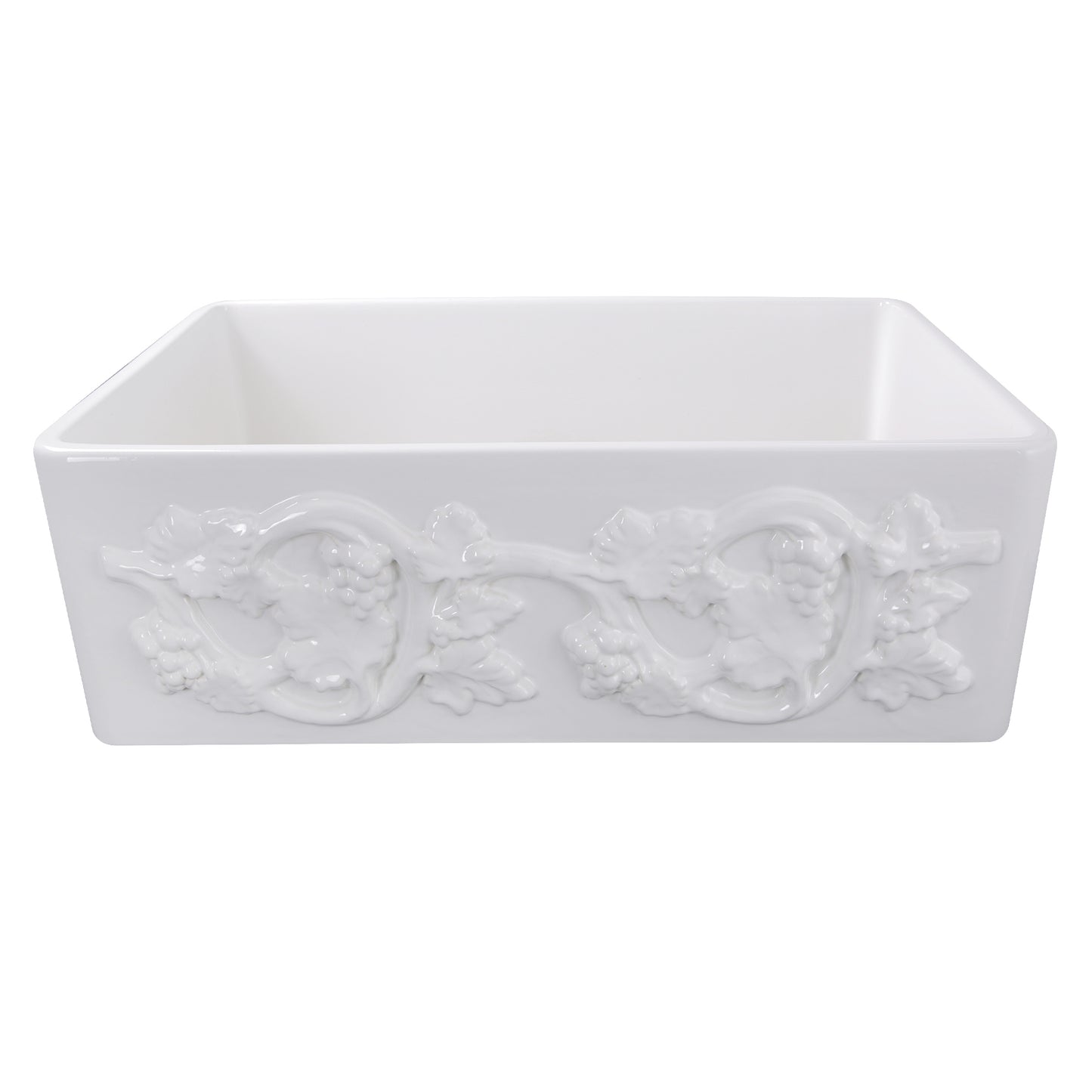 Nantucket FCFS3320S-Grapes fireclay sink, view 2