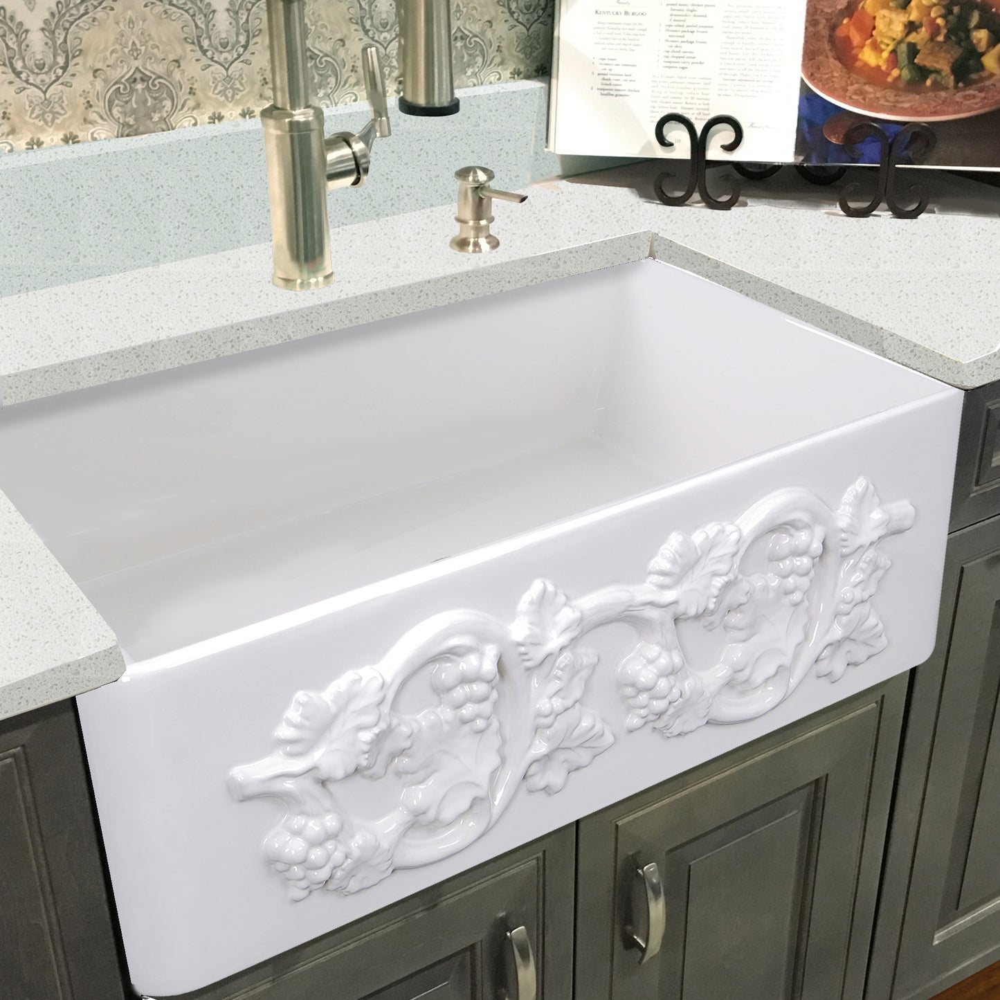 Nantucket FCFS3020S-Grapes 30-inch fireclay farmhouse sink