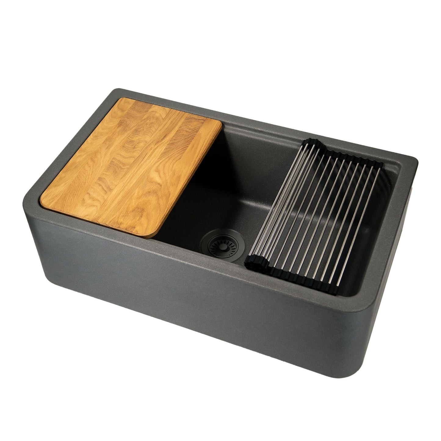 Nantucket PR3320-APS-TI titanium granite composite workstation farmhouse sink