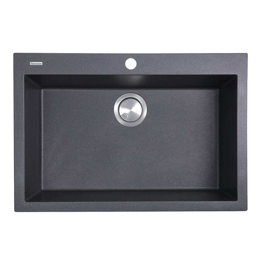 Main product image for Nantucket 27" Black dual mount granite sink