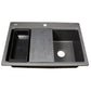 Nantucket PR3322PS-BL black granite workstation sink, view 3