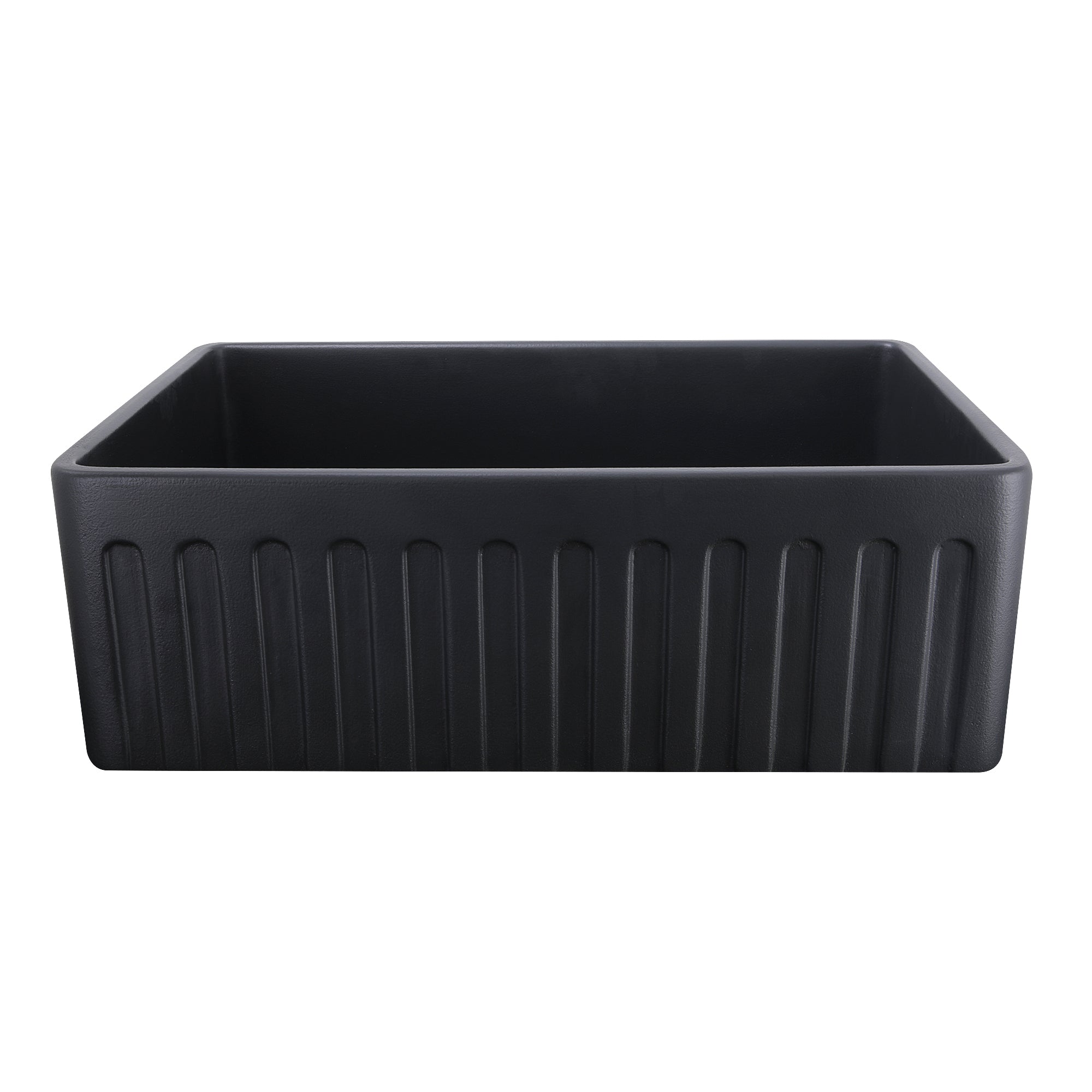 Nantucket FCFS3020S-MatteBlack fireclay sink, view 5