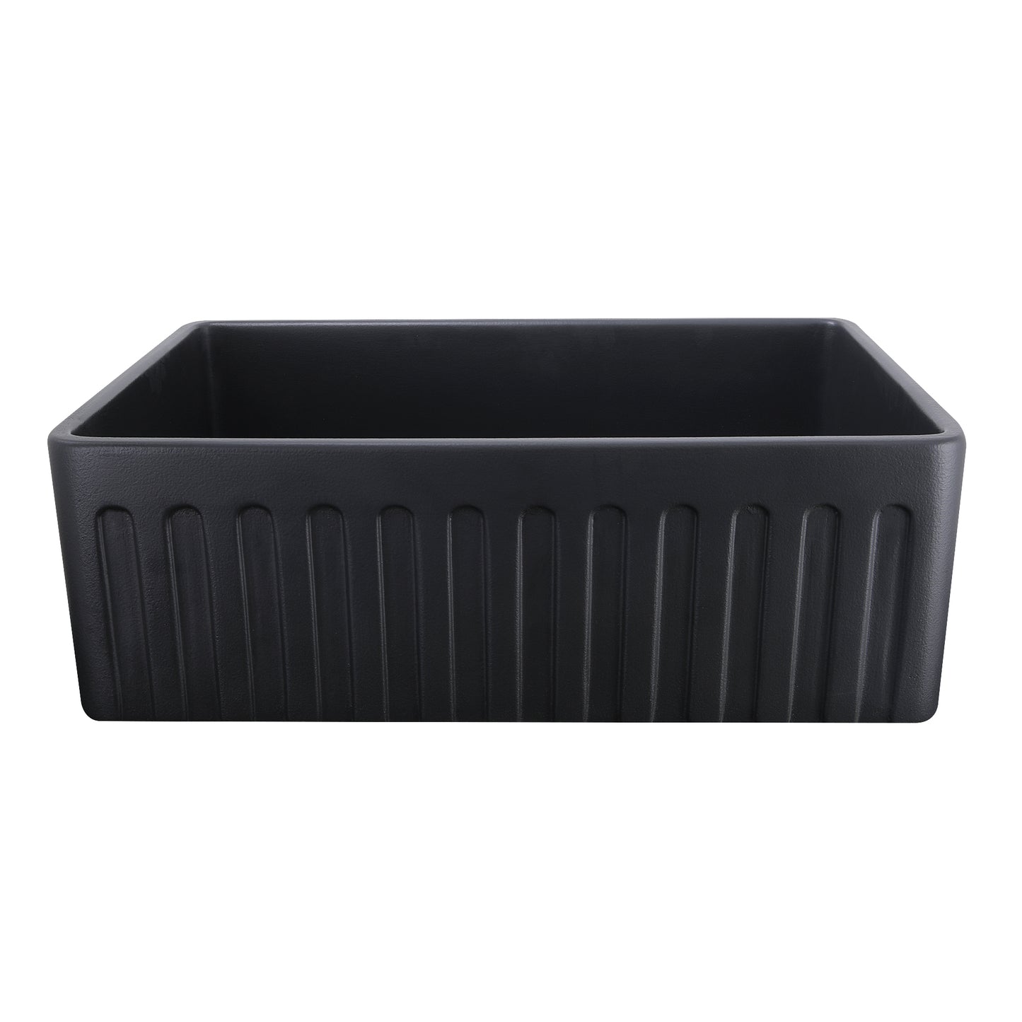 Nantucket FCFS3020S-MatteBlack fireclay sink, view 5