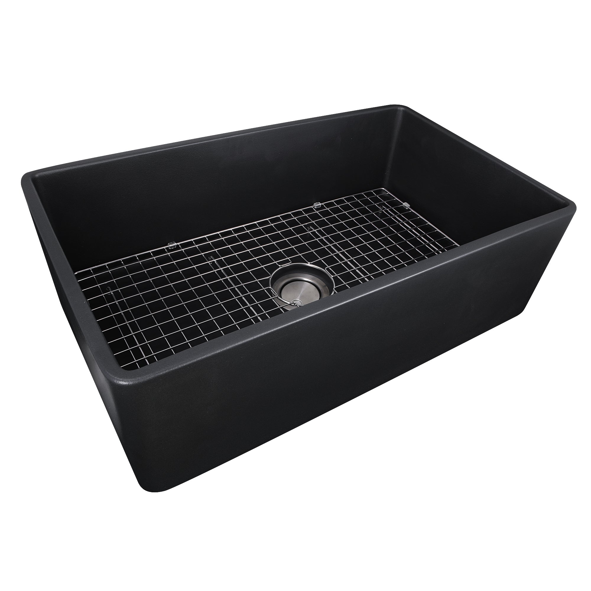 Nantucket FCFS3320S-MatteBlack fireclay sink, view 6