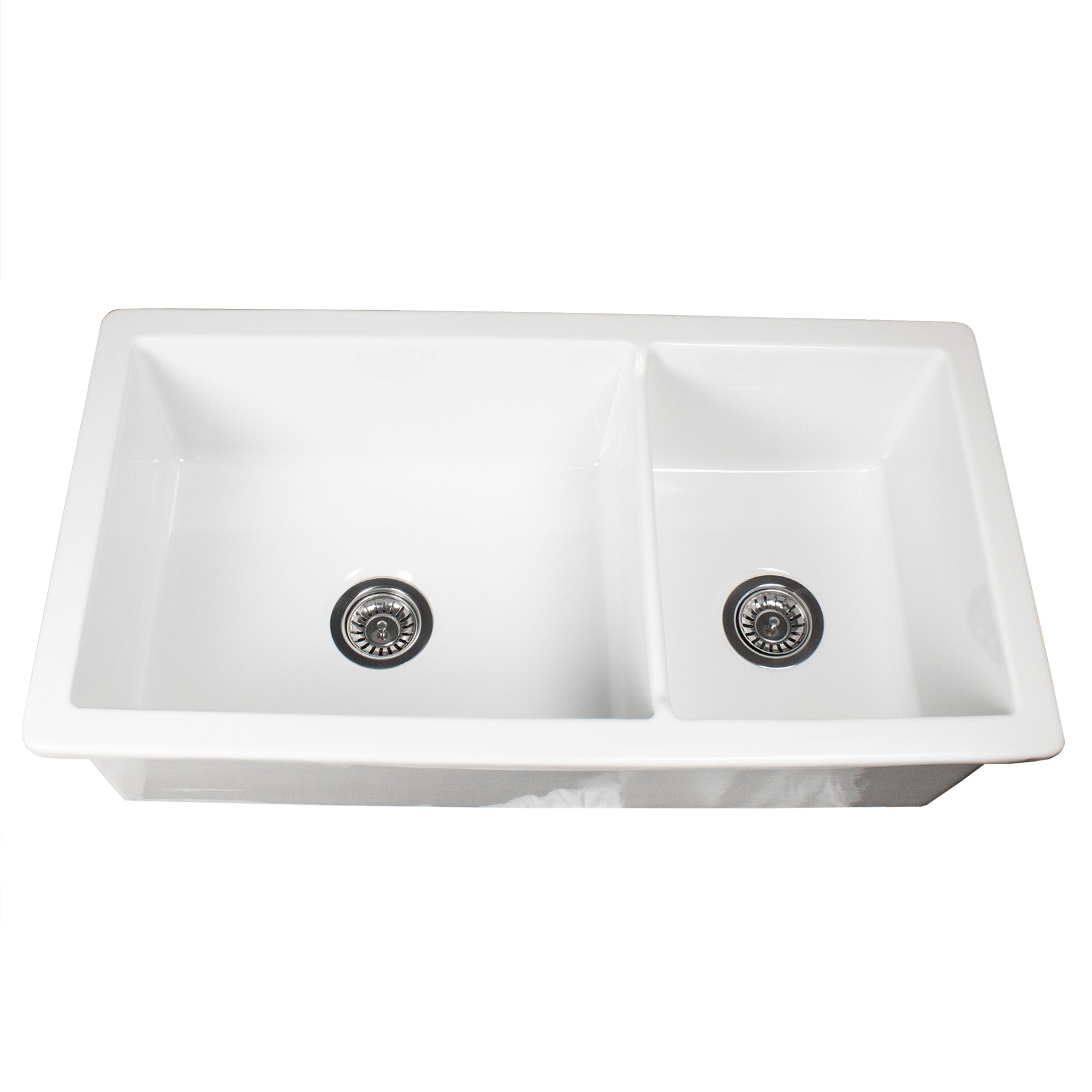 Nantucket Wellfleet-36OSW-DBL fireclay double bowl sink, view 12
