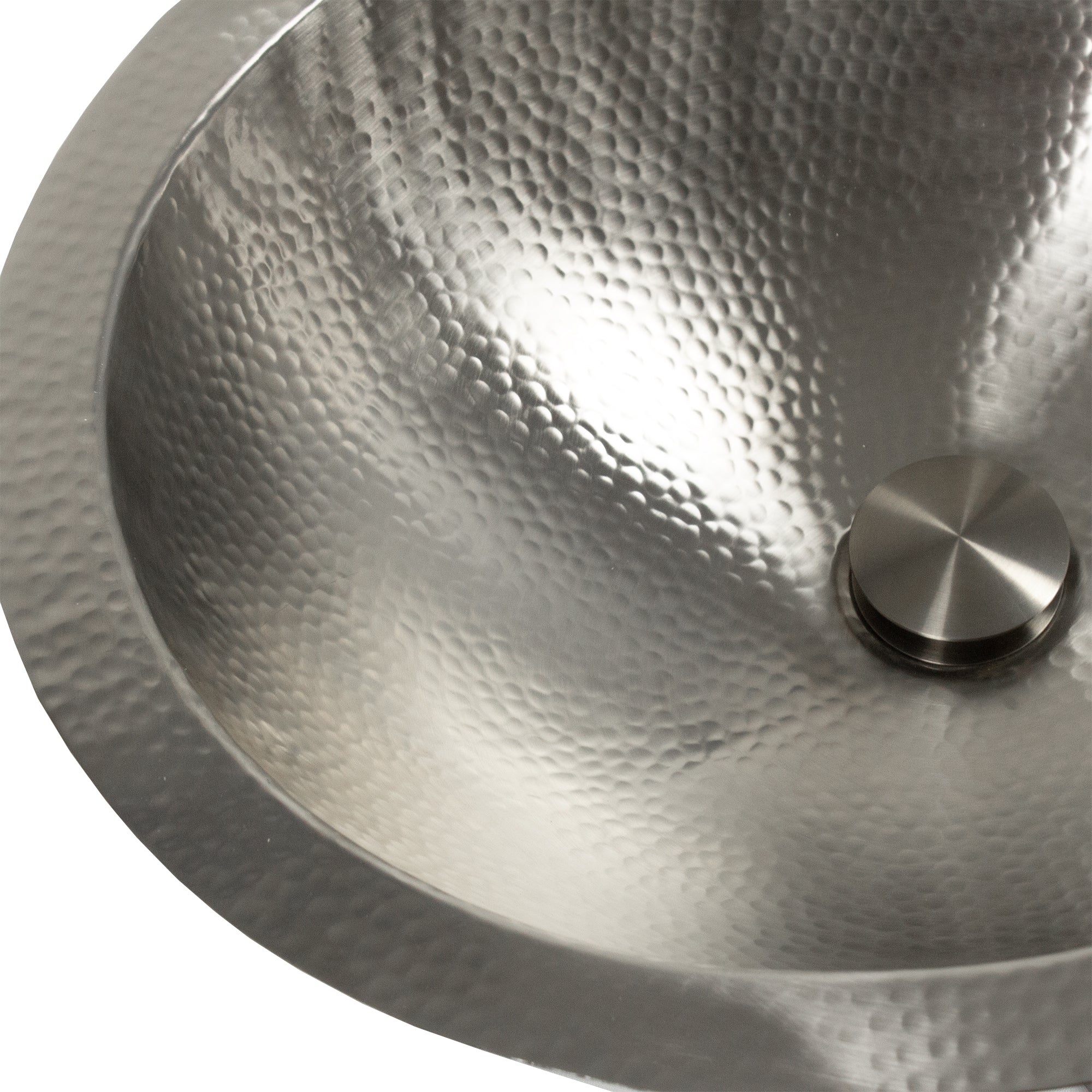 Nantucket OVS2017 hammered stainless oval bathroom sink, view 6