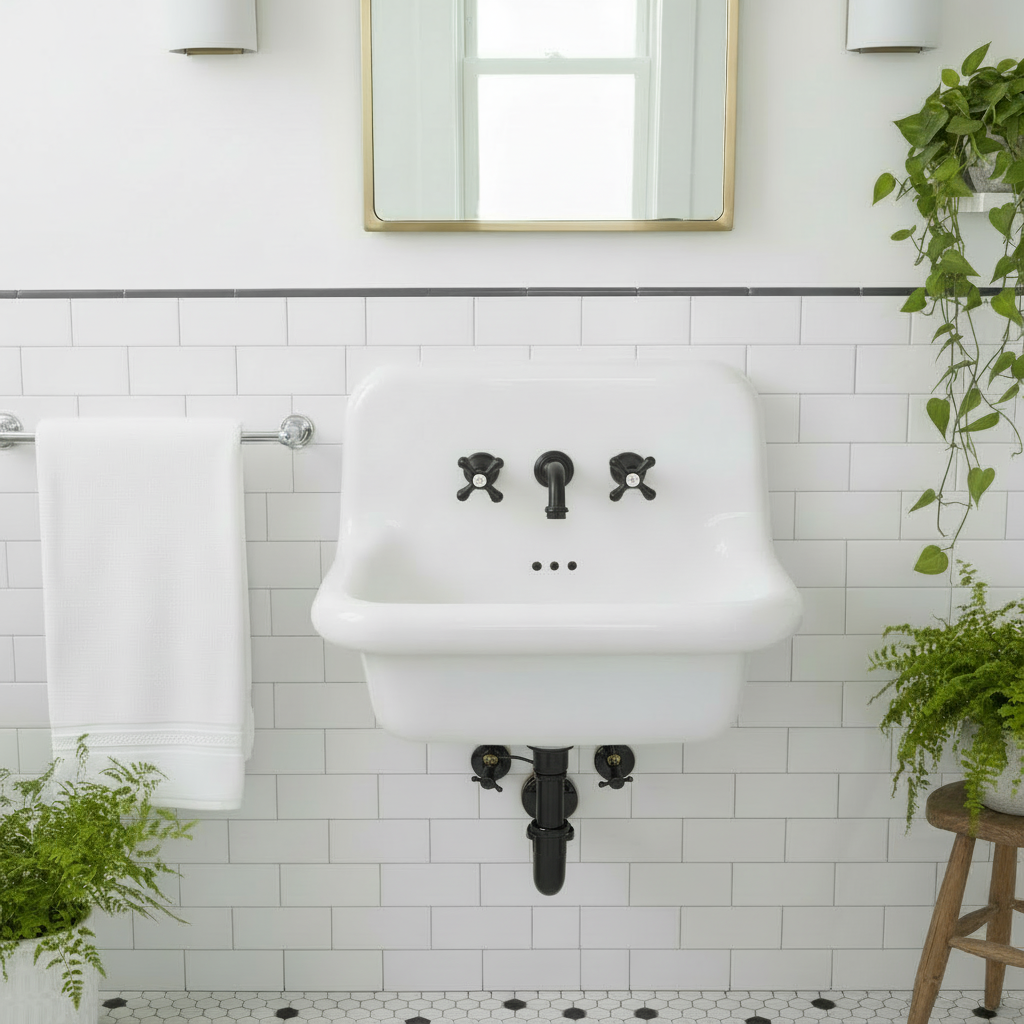 Nantucket Victorian bathroom faucet, matte black, view 8