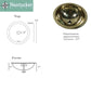 Nantucket 13-inch Hand Hammered Brass Round Undermount Bathroom Sink with Overflow ROB-OF, view 8