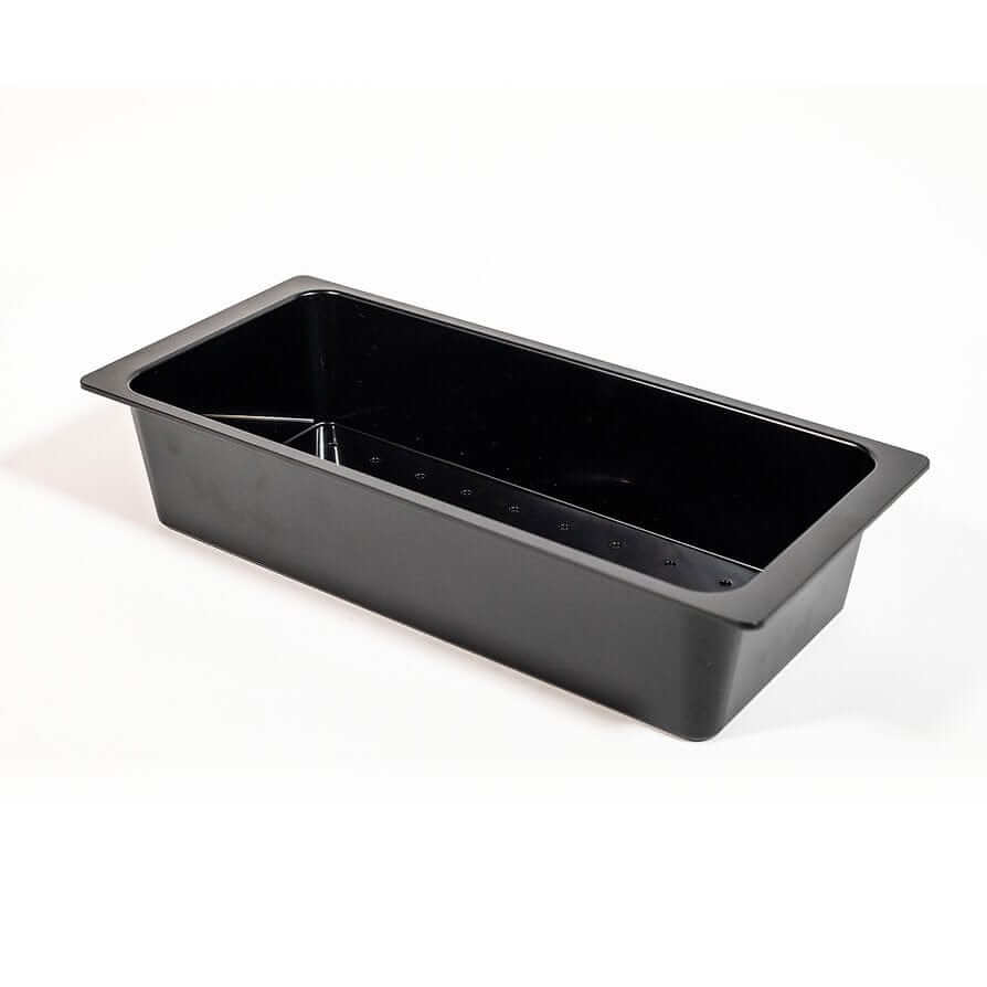 Nantucket 34" Large Single Bowl Prep Station Undermount Granite Composite Nano - PR3419-NBL-UM black colander side view
