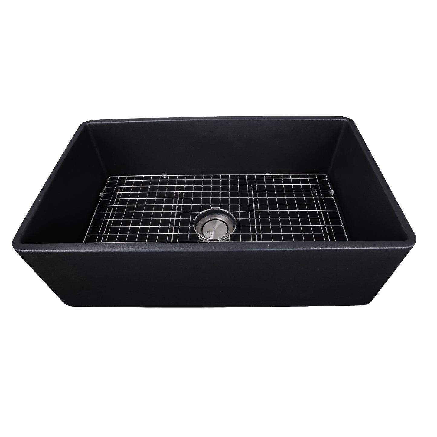 Nantucket FCFS3320S-MatteBlack fireclay sink, view 7