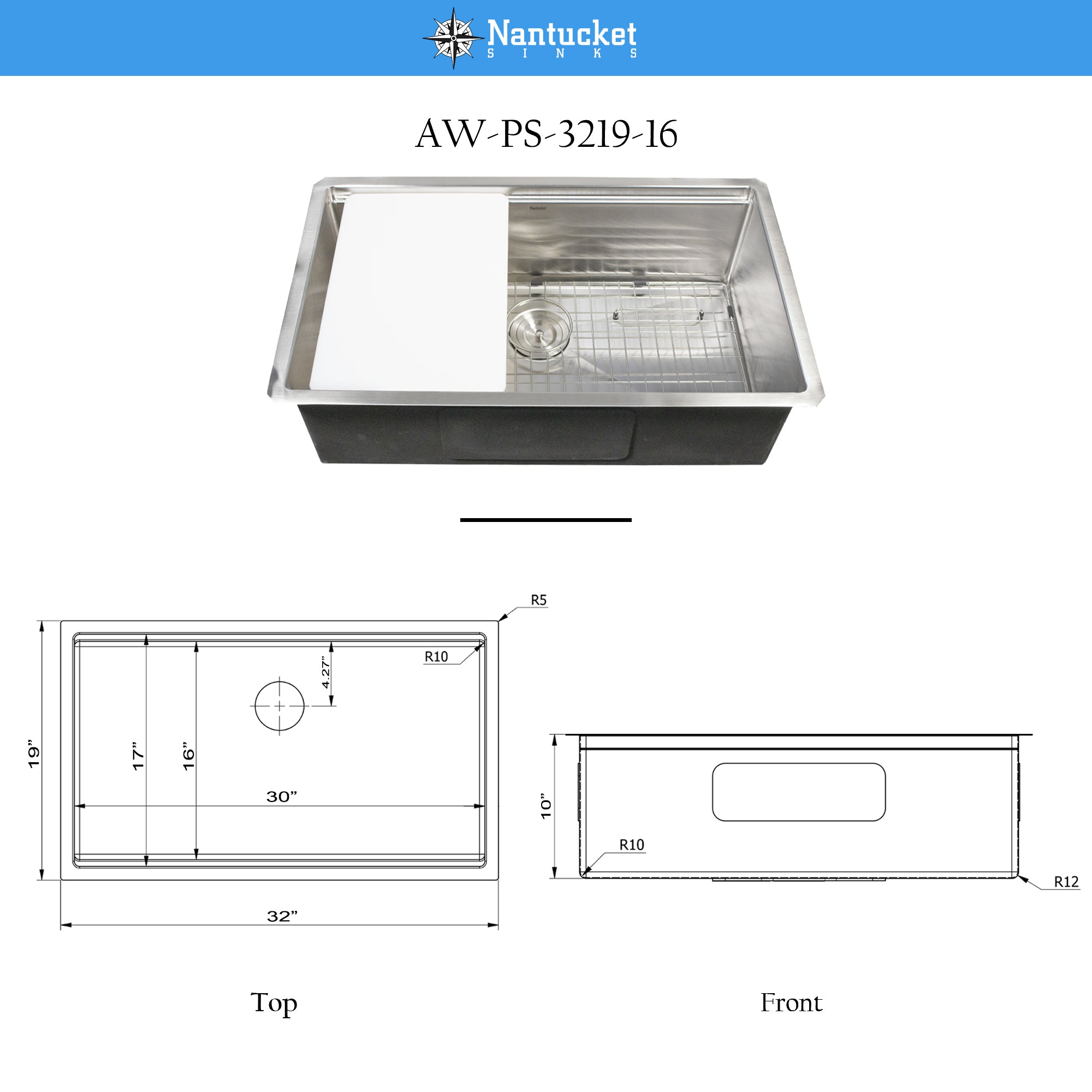 Nantucket AW-PS-3219-16 outdoor sink, view 11