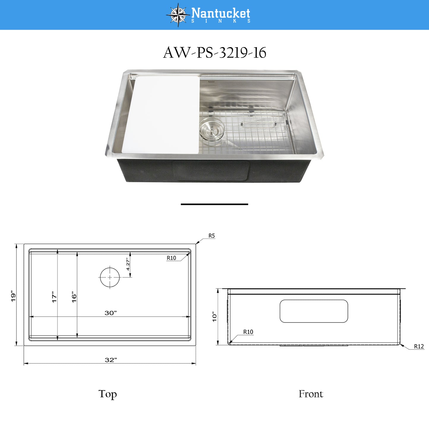 Nantucket AW-PS-3219-16 outdoor sink, view 11